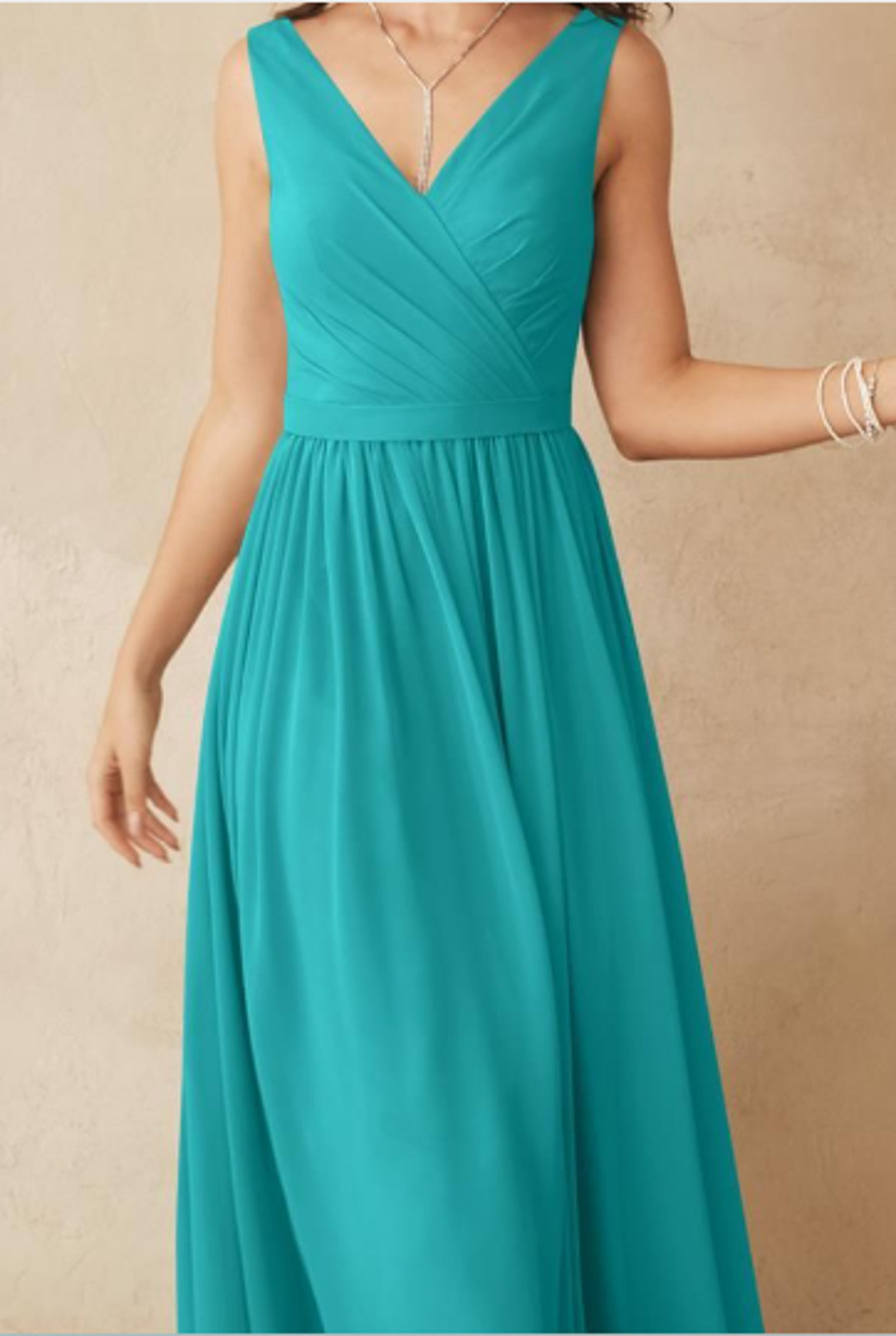 AW BRIDAL 4 S turquoise blue Gwyneth wedding bridesmaid maxi dress NEW 0B10
